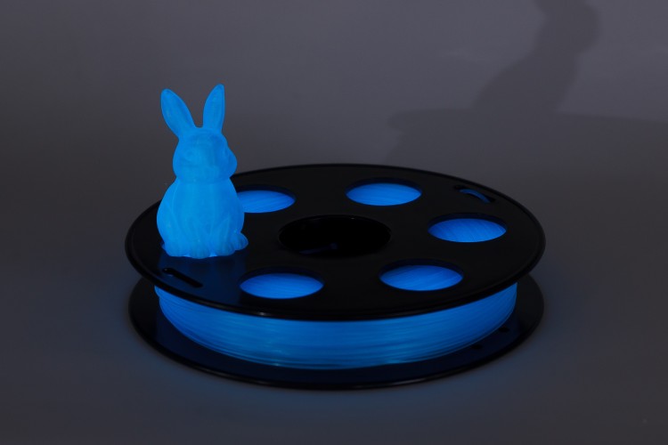 Светящийся в темноте PETG пластик Bestfilament для 3D-принтеров, цвет синий, 0,5 кг (1,75 мм)