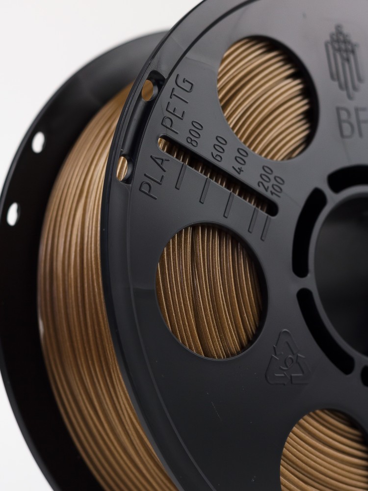 Золотистый металлик PETG пластик Bestfilament для 3D-принтеров 1 кг (1,75 мм)